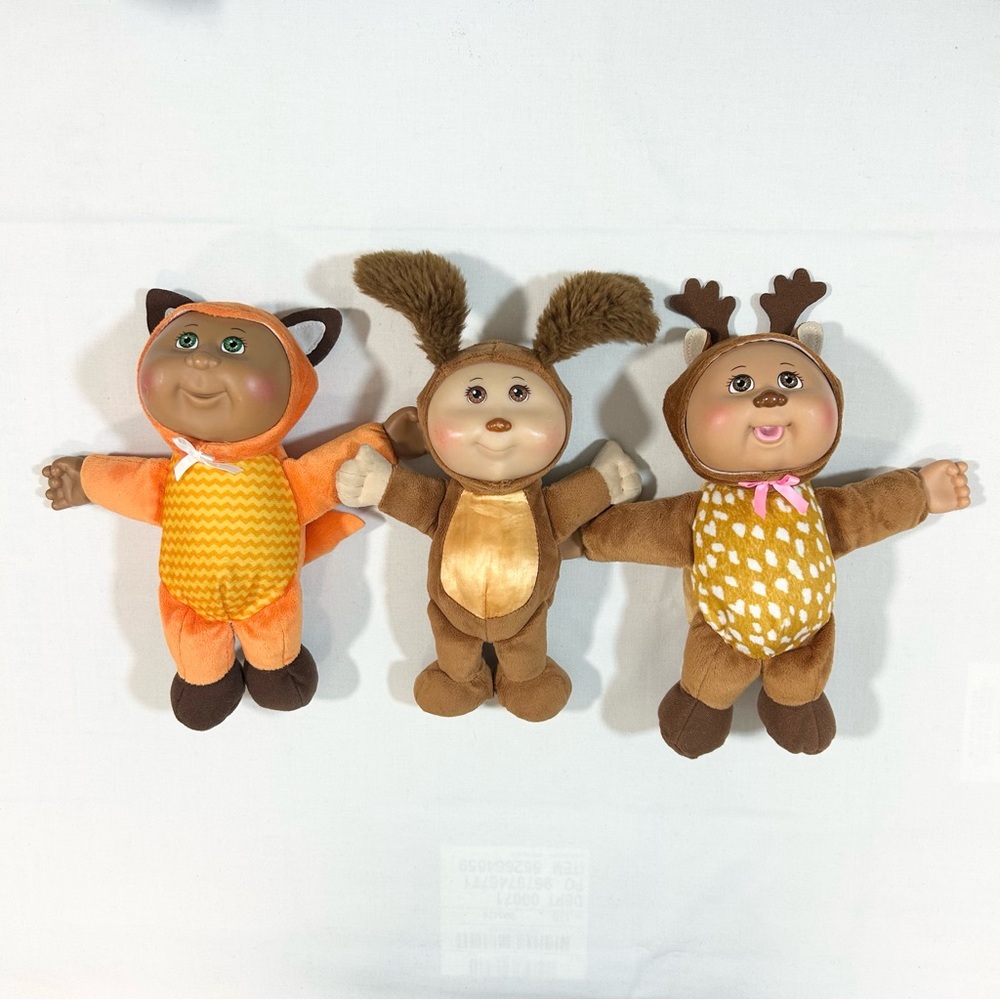 Cabbage Patch Kids Cuties Lot of 3 Costume 9-10 inch Dolls 2012-2017 Plush PVC